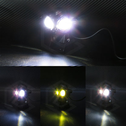 Par Faros 12 Leds 2 Lupas Bicolor Fijo Estrobo Duende 12-24v