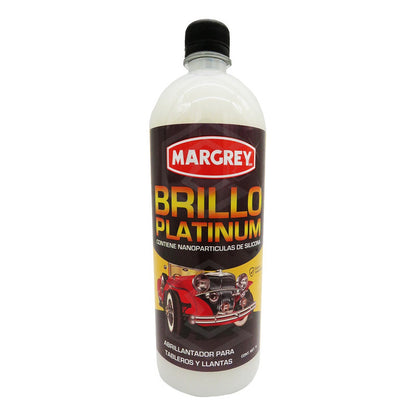 Abrillantador Tableros Y Llantas Margrey Brillo Platinum 1 Litro Líquido Blanco
