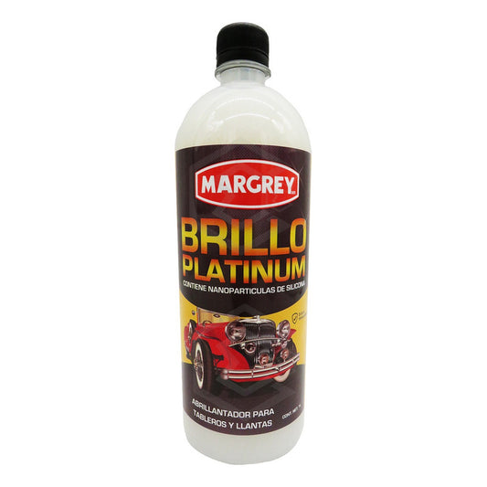 Abrillantador Tableros Y Llantas Margrey Brillo Platinum 1 Litro Líquido Blanco