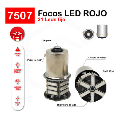 2 Focos 3157 1156 1157 7440 7443 1176 21 Leds Fijo Par Focos