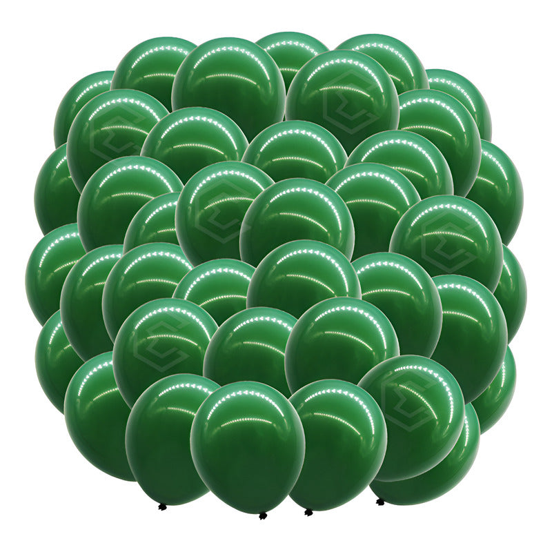 Bolsa 100 Globos Verde Oscuro Brillo #10 Fiesta Y Boda Latex Verde Oscuro