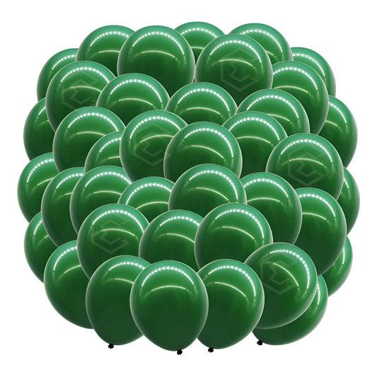 Bolsa 100 Globos Verde Oscuro Brillo #10 Fiesta Y Boda Latex Verde Oscuro
