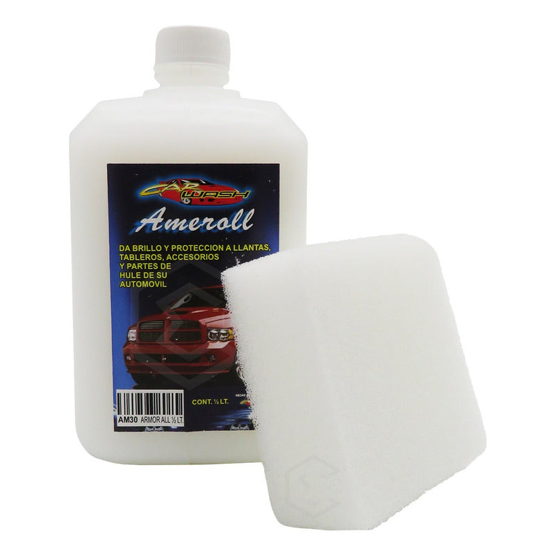 3 Abrillantador Protección Hule Plástico Cn 2 Esponjas 500ml Blanco