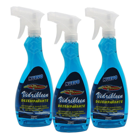 3 Desempañante Limpiador Parabrisas Espejo Vidrio 600ml Real