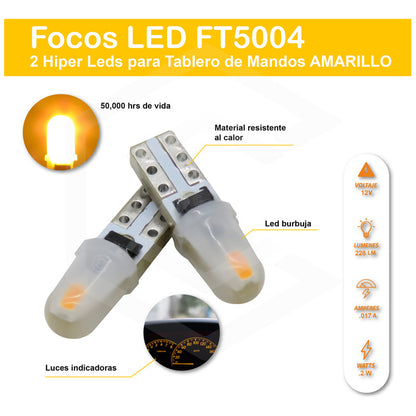 4 Focos Led T5 2721 12v Tablero De Mandos Cluster 5 Colores