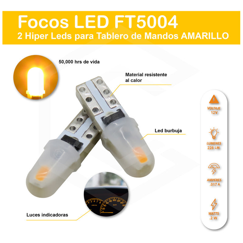 Kit 10 Focos Led Tablero Cluster T5 2721 12v 7 Colores