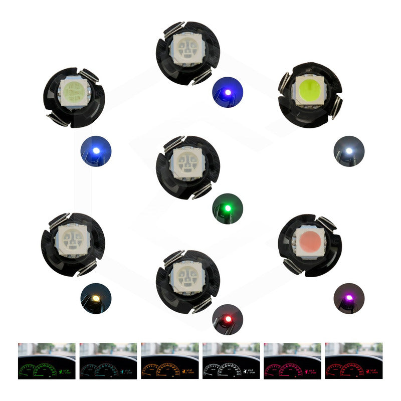 Kit 4 Focos Led T4.7 12 Mm Clúster Para Tablero Fija 12v