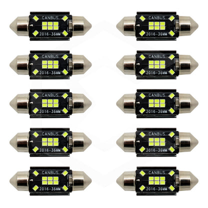 Kit 10 Focos Luz Interior 10 Leds Canbus 31mm 36mm 39mm 41mm