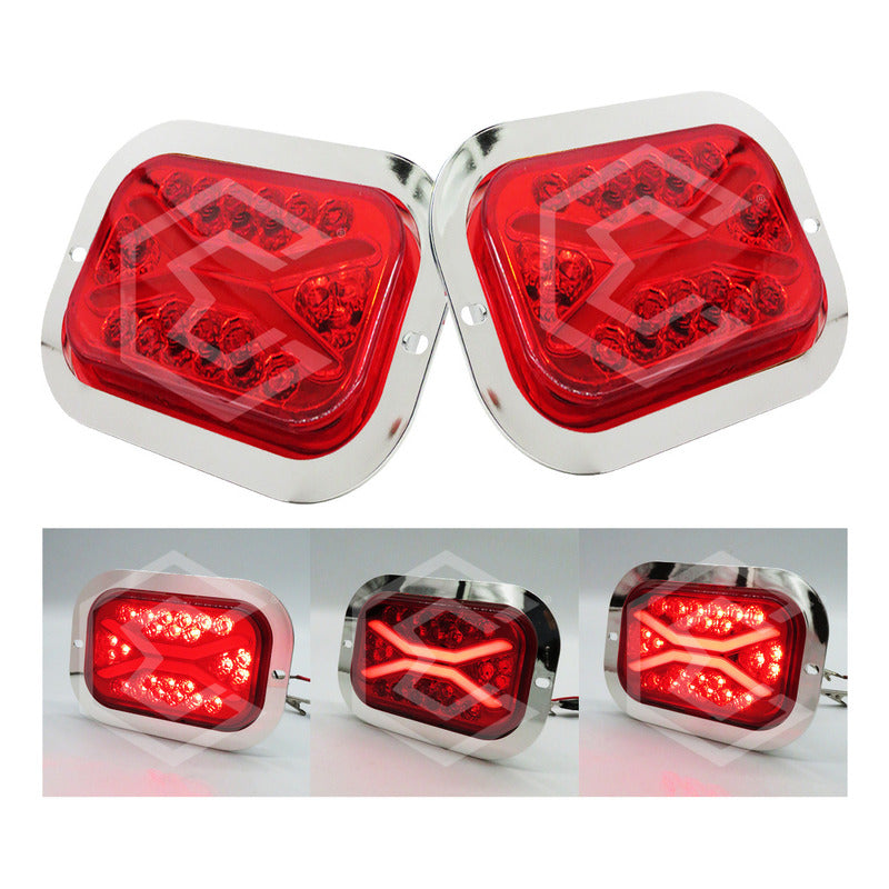 Par De Plafon 24 Leds Rectangular Aro Gel 4 Funciones 12-24v