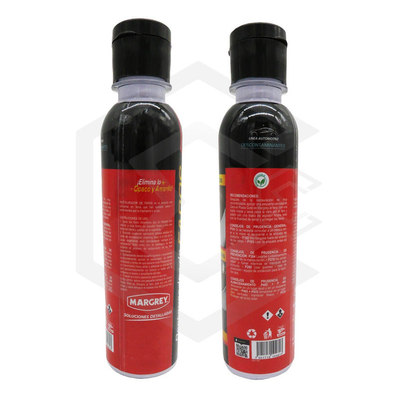 3 Restaurador Para Faros Excelente Acabado 250 Ml Margrey Agua