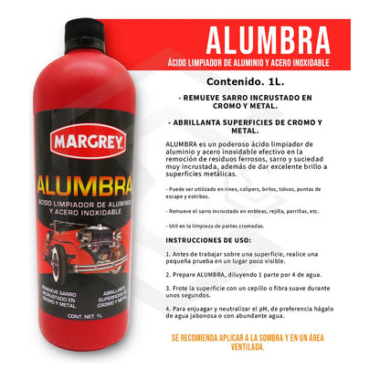 15 Alumbra Acido Limpiador De Aluminio Acero Inoxidable 1lt Agua
