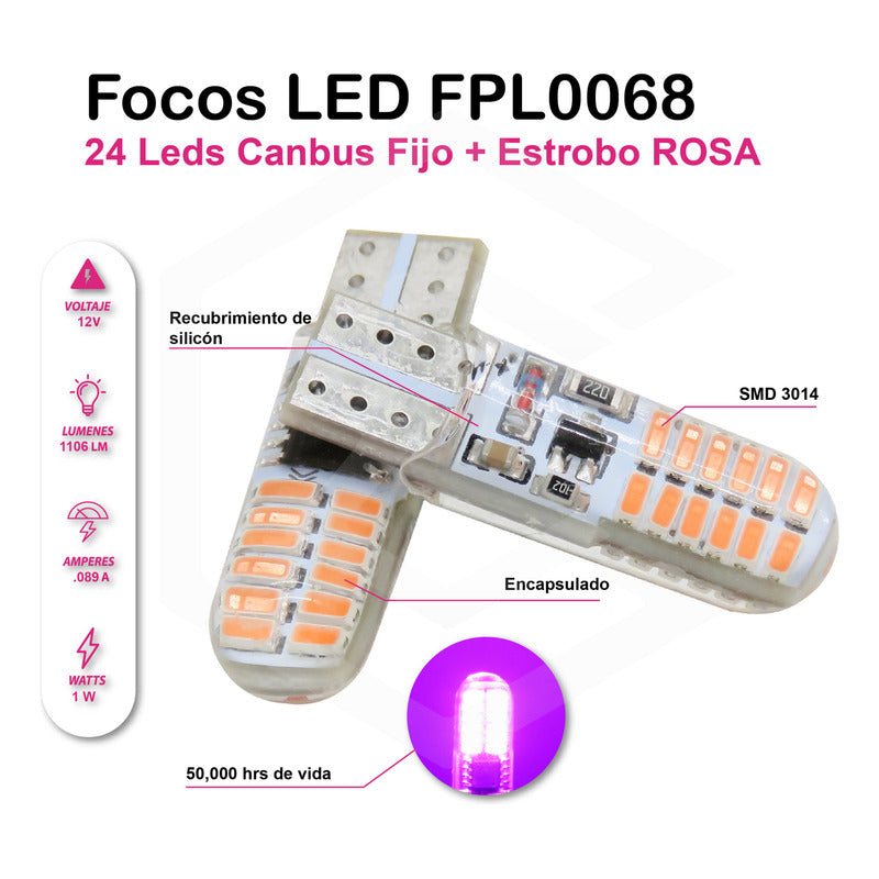 Par De Focos De Pellizco 24 Leds Canbus Fijo+estrobo 12v
