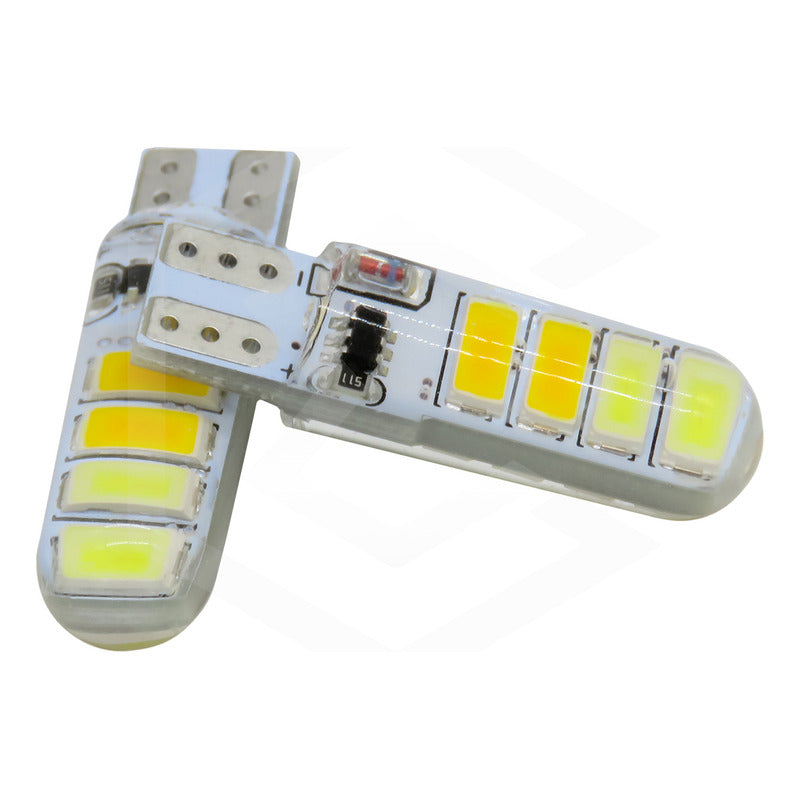 Kit 5 Pares Focos De Pellizco T10 8 Leds Estrobo En Codigo