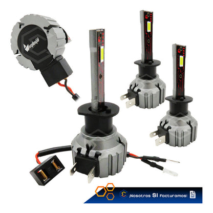 Kit Focos 12 Leds H1 Alta Baja Plug And Play 10,000lm 12-24v H1