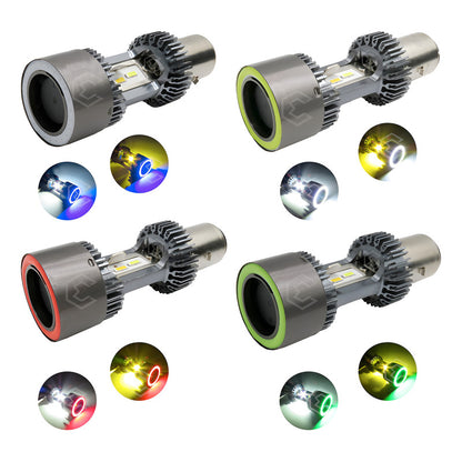 Foco Carro/moto Ba20d Csp Led Bicolor Ojo Ángel 2 Caras 22 W
