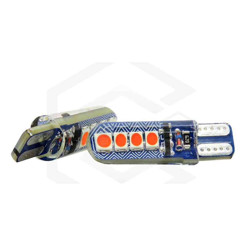 Kit 10 Focos Pellizco T10 8 Led Codigos 3 Funciones 12v T