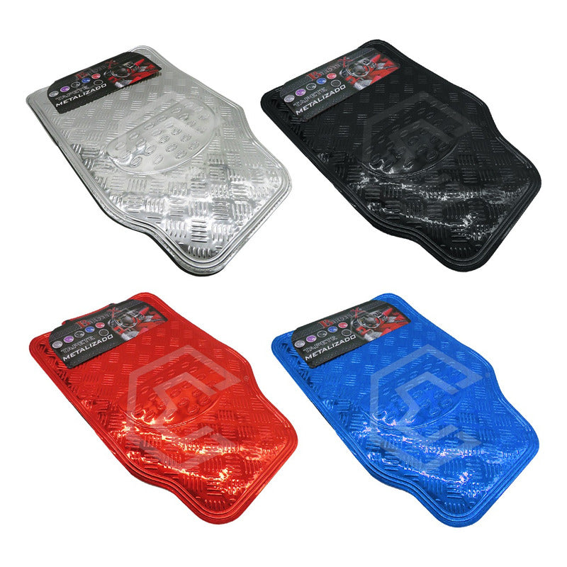 Tapete Metalizado Auto Juego De 4 Piezas Color A Elegir