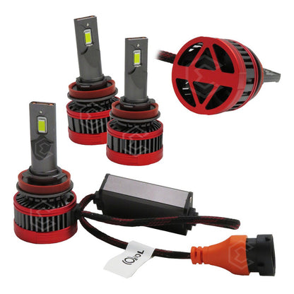 Kit 2 Focos Led H11 Csp Canbus Ventilador Alta Baja 16000lm H11