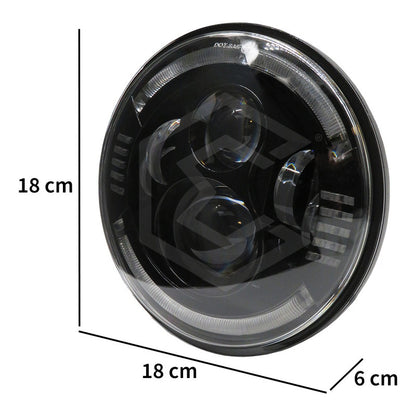 Par Faros Led 7'' Pulgadas Redondo Jeep Vocho 6 Lupas 12-24v