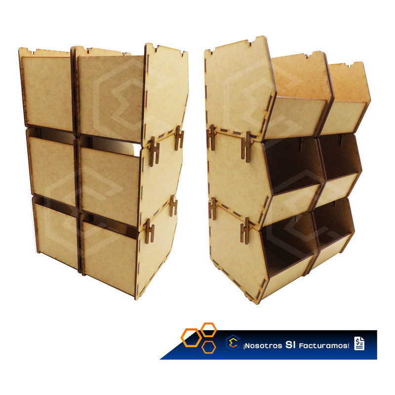 Gaveta Caja Organizadora Almacenamiento Apilable Mdf 10 Pzas Mdf
