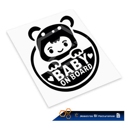 10 Calcomanía Bebé A Bordo Sticker Vinil Auto Moto 14cmx15cm