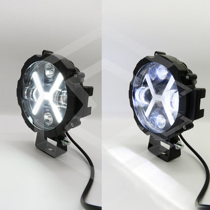 4 Faros De Led Auxiliar Luz Blanca En X 24000lm 6 Led 12-24v Blanco