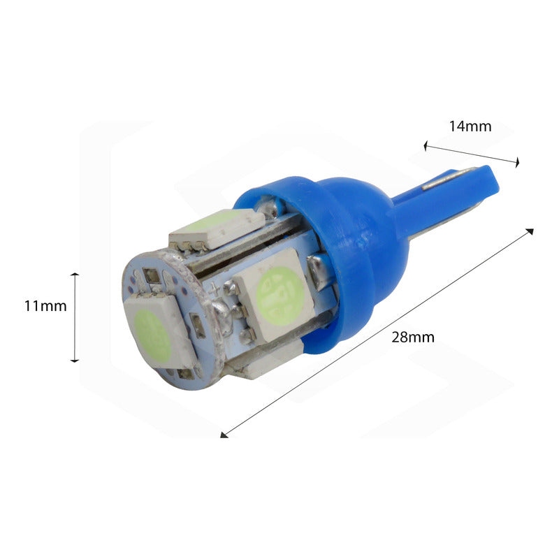 Kit 10 Focos Pellizco 5 Leds 5050 T10-158 Color A Eligir