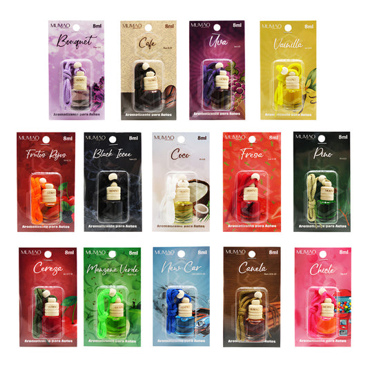12 Aromatizante Colgante Botella 8ml Auto Casa Ambient Mumao