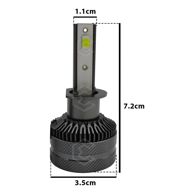 Kit Focos H1 12 Leds Csp 9-30v 43.1w Real Alta Baja 16000lm H1