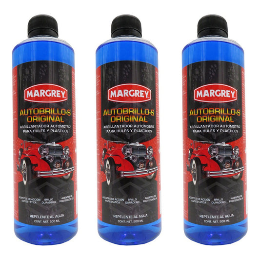 3 Autobrillo S 500ml Restaurador De Plásticos Brillo Margrey Azul