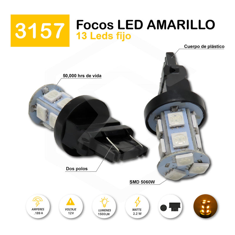 2 Focos 1157 1156 1176 3157 7440 7443 13 Leds Fijo Par Focos