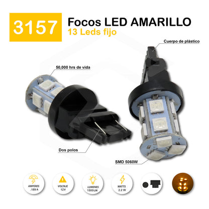 2 Focos 1157 1156 1176 3157 7440 7443 13 Leds Fijo Par Focos