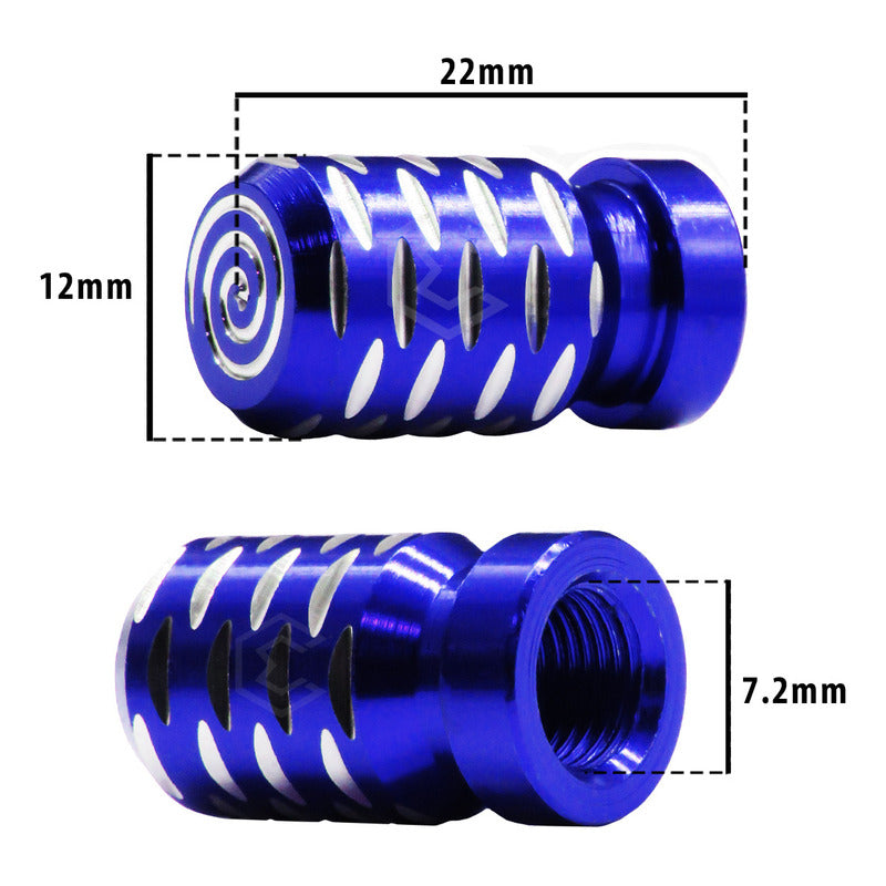 Kit 4 Tapon Cubre Pivote Válvula Metálico Espiral Auto Moto
