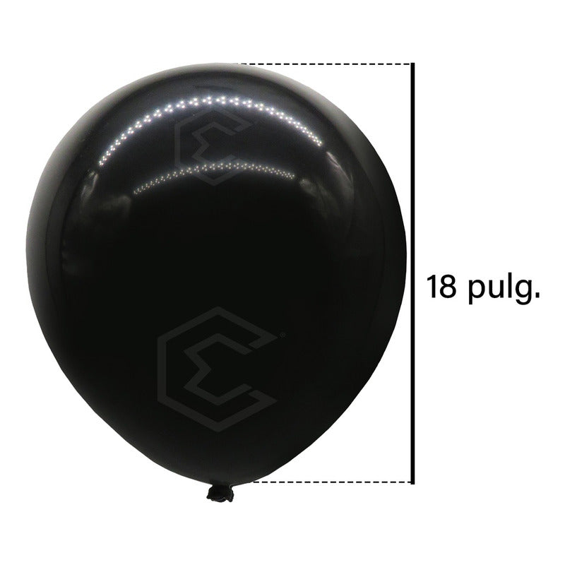 Bolsa 25 Globos Negro Brillosos #18 Fiestas Y Bodas Latex Negro Brilloso