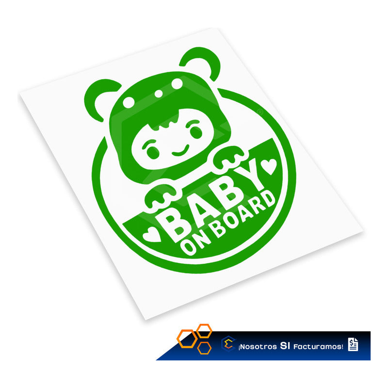 10 Calcomanía Bebé A Bordo Sticker Vinil Auto Moto 14cmx15cm