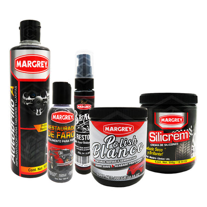 Kit Autobrillo A Silicrem Polish Oil Restorer Faros Polish Agua