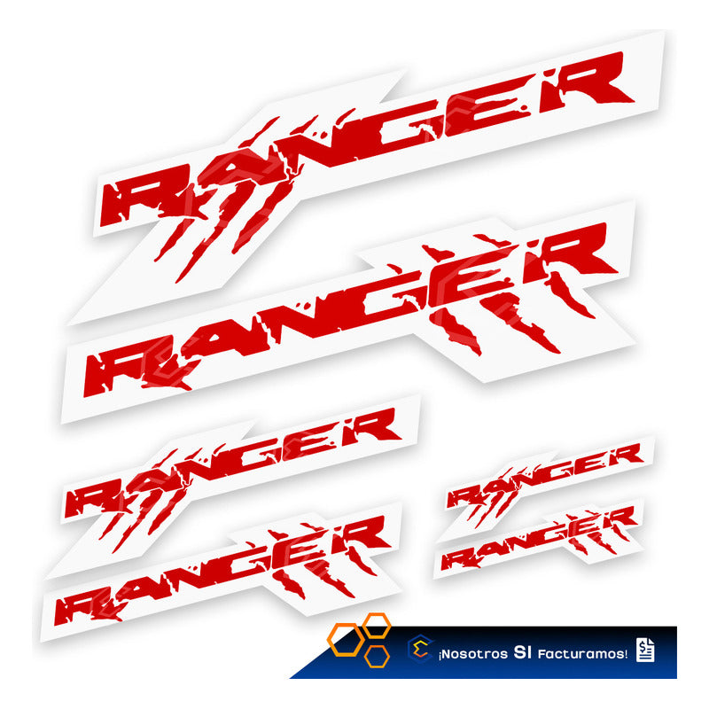 Calcomanía Ford Ranger Garra Sticker Vinil 6 Piezas Espatula