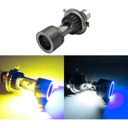 Foco De Carro Moto H4 Csp Led Bicolor Ojo Angel 2 Caras 22w
