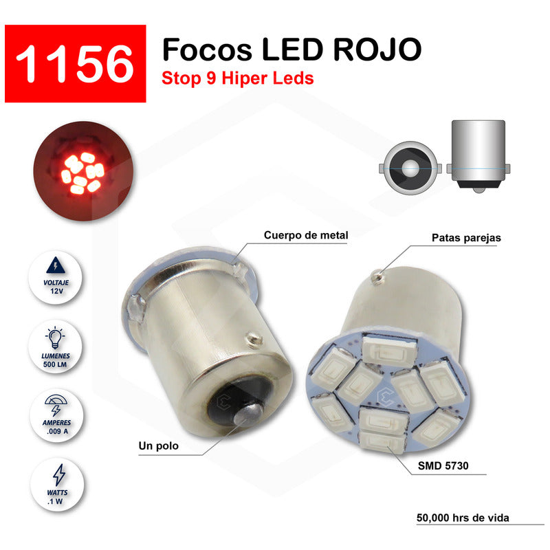 10 Focos 9 Leds 1157 1034 1156 1141 Direccional Reversa Stop