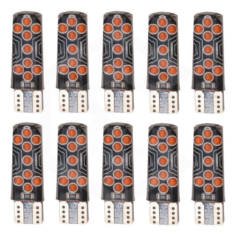 Kit De 10 Focos De Pellizco T10 18 Led Cob Gel Alta Potencia