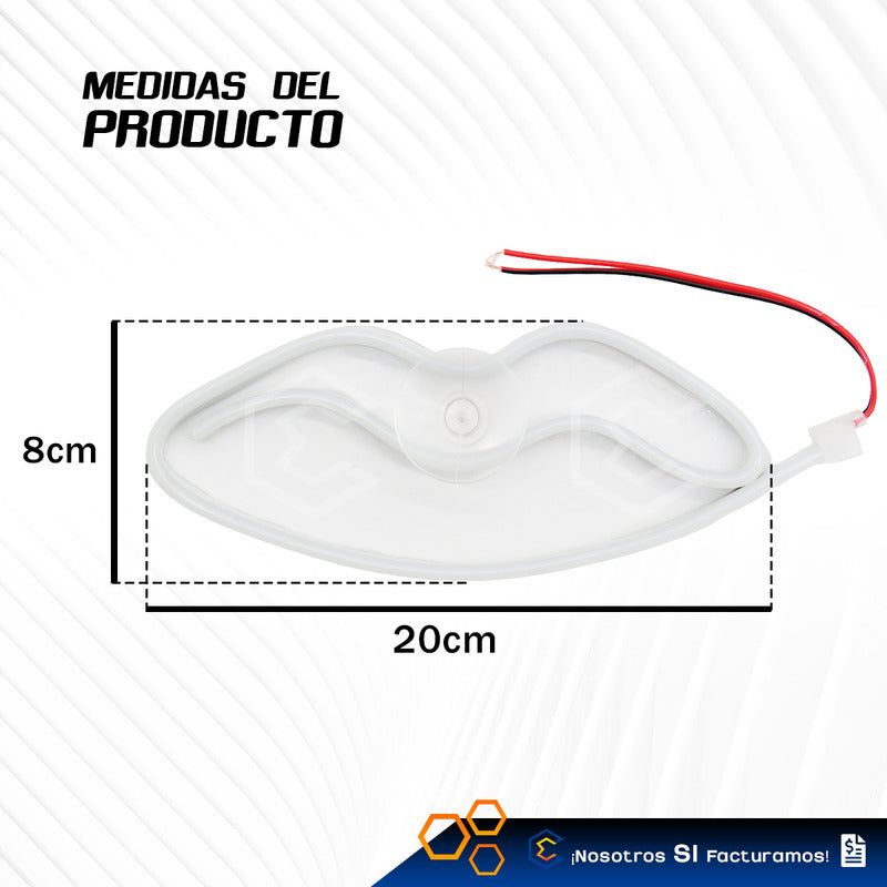 Figura Beso Led Luz Neon Parabrisas Chupón Grande 26cm 12v
