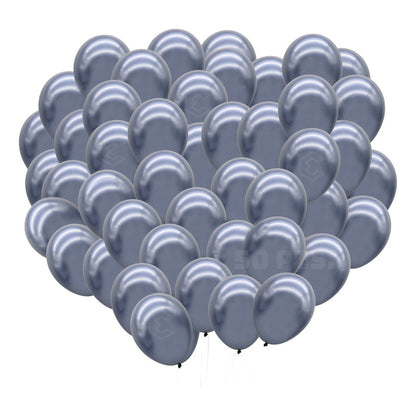 Bolsa 50 Globos Gris Metalizado #10 Fiestas Y Bodas Latex