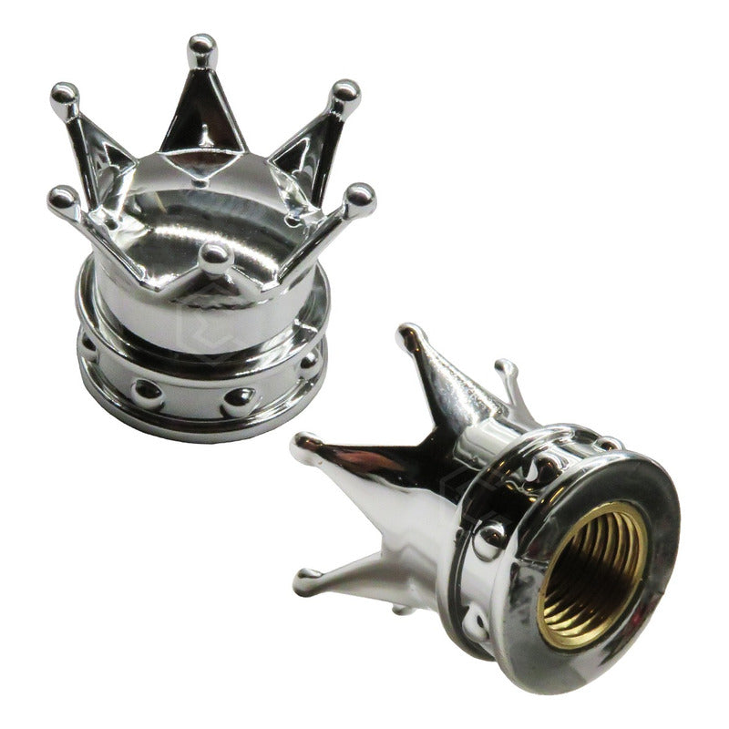 Kit 4 Tapon Cubre Pivote Válvula Metálico Corona Auto Moto