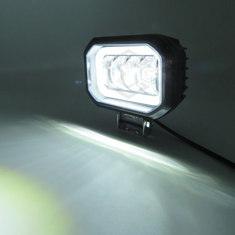Par Faros Rectangular 4 Hiper Lupa Arillo Ángel Gel Estrobo