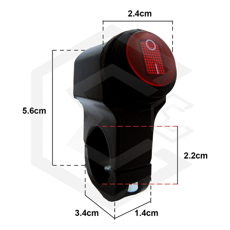 Switch Para Moto Interruptor Universal Luces Un Paso Con Luz