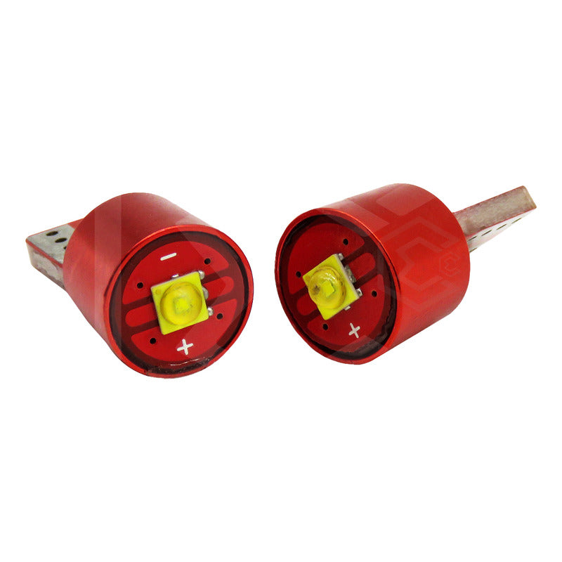 Par De Focos De Pellizco T10 1 Led Hiper Canbus No Error 12v T10 Blanco Frío