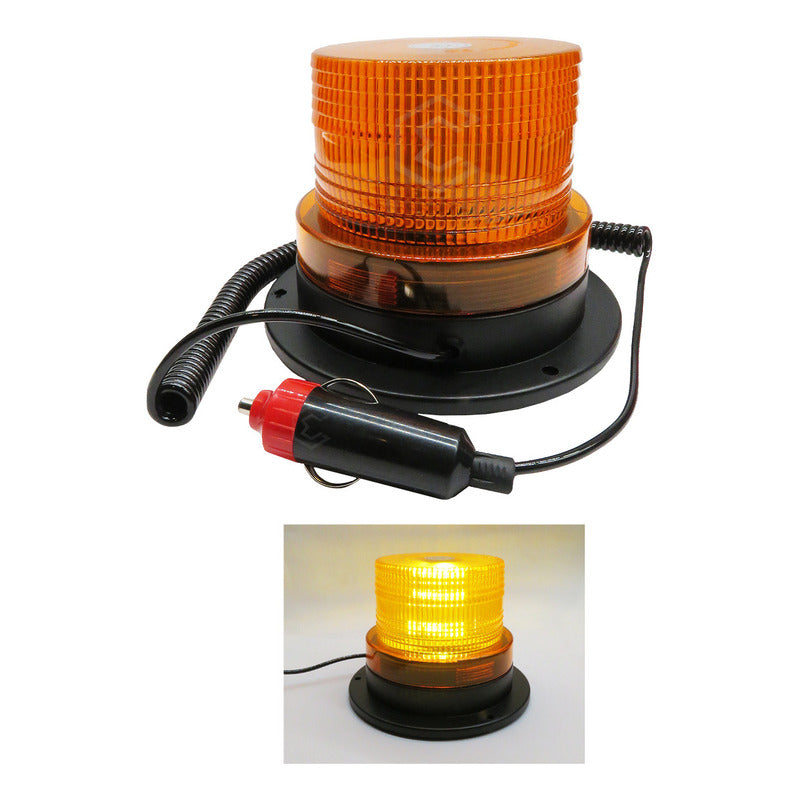 Torreta De Led Ambar Estrobo Uso Rudo Con Iman Ip67 12-24v