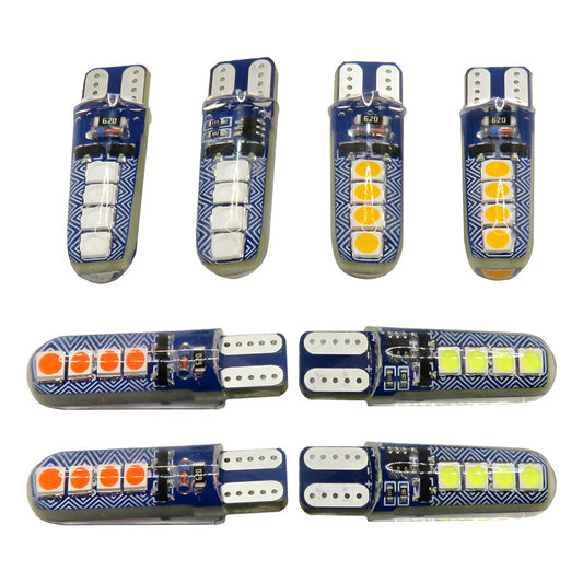 Par Focos De Pellizco T10 8 Led Codigo 3 Funciones 12v