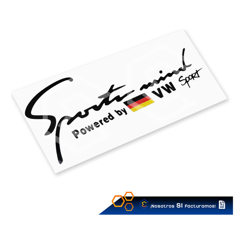 Calcomanía Sport Mind Vw Sticker Vinil Auto Moto 25cm X 10cm