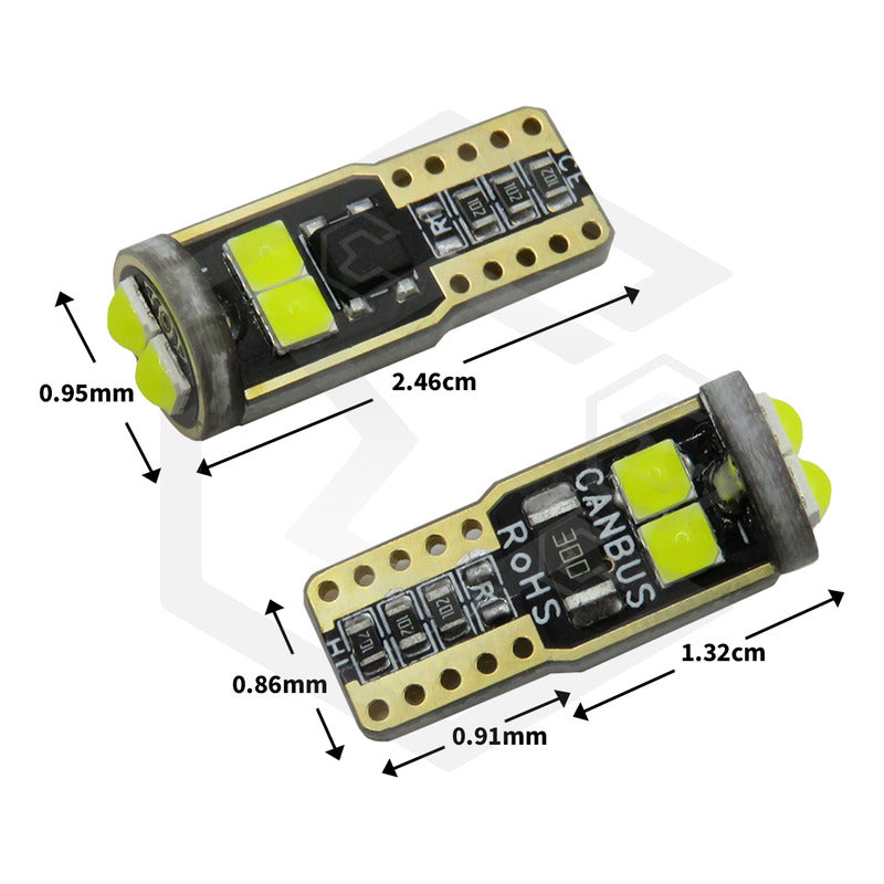 Kit 10 Focos Pellizco 6 Led Burbuja Canbus Super Potente 12v